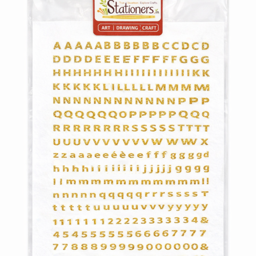 Glitter Small Alphabet & Number Sticker Sheet - Self-Adhesive for Crafts