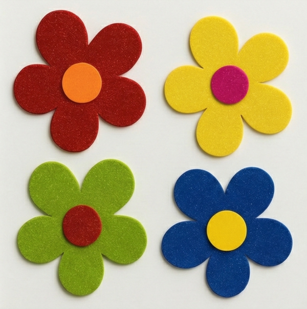 Foaming Glitter Sticker Flower