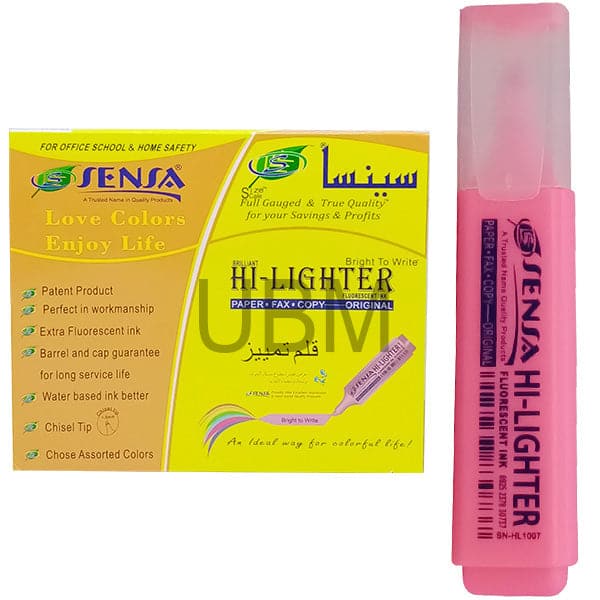 Pink.jpg Sensa HighLighter Chisel Tip 1pc