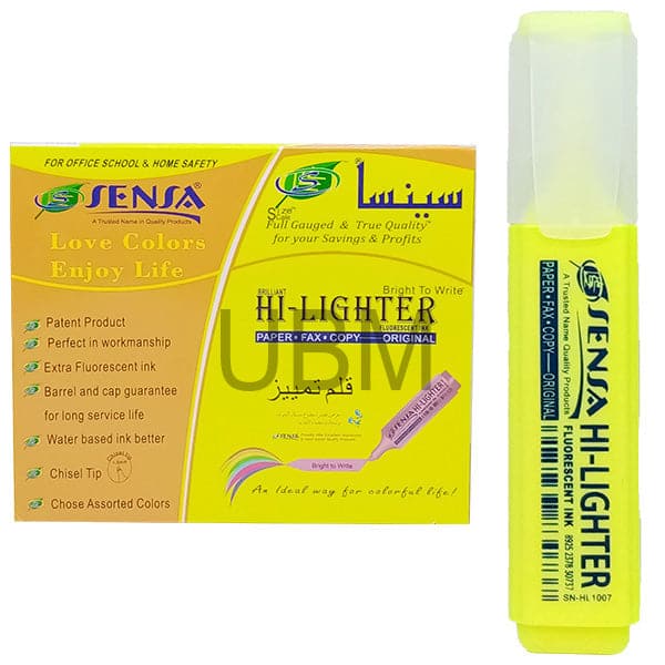 Yellow_9a142fd2-2c05-426a-b9eb-43985ebe7e69.jpg Sensa HighLighter Chisel Tip 1pc