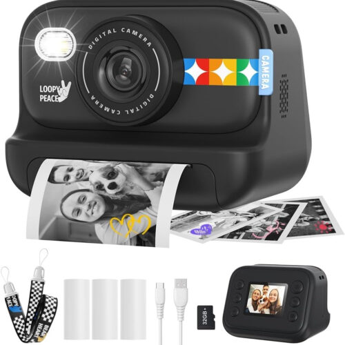 image_38.jpg Instant Print Camera for Kids, Birthday Gifts for Girls and Boys Ages 3-12 - 1080P Video Camera for Kids, Gift Ideas for Boys Ages 3 4 5 6 7 8 9 10 11 12 -(Black)