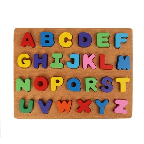 Educational Wooden Puzzle Board | Urdu Alphabet, Small abc, Capital ABC & 123 Numbers
